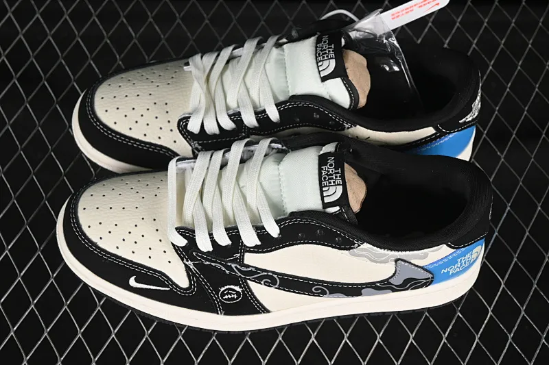All categories Air Jordan Jordan series basketball shoes Air Jordan 1 Low High-end customized low-top sneakers Travis Scott x Fragment Design x Air Jordan 1 Low OG SP AJ1 North Face co-branded Xiangyun blue and black low-top cultural casual sneakers XS2024-052